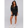 imagePRETTYGARDEN Womens 2026 Fall Hooded Sweatshirts Long Sleeve Half Zip Cropped Hoodies Pullover Winter Fashion ClothesBlack