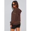 imagePRETTYGARDEN Womens 2026 Fall Hooded Sweatshirts Long Sleeve Half Zip Cropped Hoodies Pullover Winter Fashion ClothesBrown Coffee