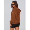 imagePRETTYGARDEN Womens 2026 Fall Hooded Sweatshirts Long Sleeve Half Zip Cropped Hoodies Pullover Winter Fashion ClothesCaramel
