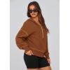 imagePRETTYGARDEN Womens 2026 Fall Hooded Sweatshirts Long Sleeve Half Zip Cropped Hoodies Pullover Winter Fashion ClothesCaramel