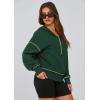 imagePRETTYGARDEN Womens 2026 Fall Hooded Sweatshirts Long Sleeve Half Zip Cropped Hoodies Pullover Winter Fashion ClothesDark Green