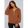 imagePRETTYGARDEN Womens 2026 Fall Hooded Sweatshirts Long Sleeve Half Zip Cropped Hoodies Pullover Winter Fashion ClothesGrey