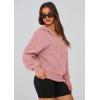 imagePRETTYGARDEN Womens 2026 Fall Hooded Sweatshirts Long Sleeve Half Zip Cropped Hoodies Pullover Winter Fashion ClothesPink