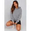 imagePRETTYGARDEN Womens 2026 Fall Hooded Sweatshirts Long Sleeve Half Zip Cropped Hoodies Pullover Winter Fashion ClothesStyle 2grey