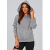 imagePRETTYGARDEN Womens 2026 Fall Hooded Sweatshirts Long Sleeve Half Zip Cropped Hoodies Pullover Winter Fashion ClothesStyle 2grey