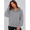 imagePRETTYGARDEN Womens 2026 Fall Hooded Sweatshirts Long Sleeve Half Zip Cropped Hoodies Pullover Winter Fashion ClothesStyle 2grey