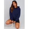 imagePRETTYGARDEN Womens 2026 Fall Hooded Sweatshirts Long Sleeve Half Zip Cropped Hoodies Pullover Winter Fashion ClothesStyle 2navy Blue