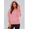 imagePRETTYGARDEN Womens 2026 Fall Hooded Sweatshirts Long Sleeve Half Zip Cropped Hoodies Pullover Winter Fashion ClothesStyle 2pink
