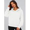 imagePRETTYGARDEN Womens 2026 Fall Hooded Sweatshirts Long Sleeve Half Zip Cropped Hoodies Pullover Winter Fashion ClothesStyle 2white