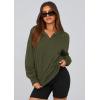 imagePRETTYGARDEN Womens 2026 Fall Hooded Sweatshirts Long Sleeve Half Zip Cropped Hoodies Pullover Winter Fashion ClothesStyle 3army Green