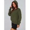 imagePRETTYGARDEN Womens 2026 Fall Hooded Sweatshirts Long Sleeve Half Zip Cropped Hoodies Pullover Winter Fashion ClothesStyle 3army Green