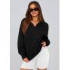 imagePRETTYGARDEN Womens 2026 Fall Hooded Sweatshirts Long Sleeve Half Zip Cropped Hoodies Pullover Winter Fashion ClothesStyle 3black