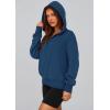 imagePRETTYGARDEN Womens 2026 Fall Hooded Sweatshirts Long Sleeve Half Zip Cropped Hoodies Pullover Winter Fashion ClothesStyle 3dark Blue