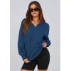 imagePRETTYGARDEN Womens 2026 Fall Hooded Sweatshirts Long Sleeve Half Zip Cropped Hoodies Pullover Winter Fashion ClothesStyle 3dark Blue