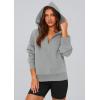 imagePRETTYGARDEN Womens 2026 Fall Hooded Sweatshirts Long Sleeve Half Zip Cropped Hoodies Pullover Winter Fashion ClothesStyle 3grey