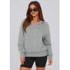 imagePRETTYGARDEN Womens 2026 Fall Hooded Sweatshirts Long Sleeve Half Zip Cropped Hoodies Pullover Winter Fashion ClothesStyle 3grey