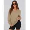 imagePRETTYGARDEN Womens 2026 Fall Hooded Sweatshirts Long Sleeve Half Zip Cropped Hoodies Pullover Winter Fashion ClothesStyle 3khaki