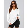 imagePRETTYGARDEN Womens 2026 Fall Hooded Sweatshirts Long Sleeve Half Zip Cropped Hoodies Pullover Winter Fashion ClothesStyle 3white