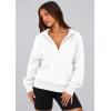 imagePRETTYGARDEN Womens 2026 Fall Hooded Sweatshirts Long Sleeve Half Zip Cropped Hoodies Pullover Winter Fashion ClothesStyle 3white