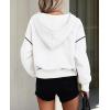 imagePRETTYGARDEN Womens 2026 Fall Hooded Sweatshirts Long Sleeve Half Zip Cropped Hoodies Pullover Winter Fashion ClothesWhite