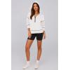 imagePRETTYGARDEN Womens 2026 Fall Hooded Sweatshirts Long Sleeve Half Zip Cropped Hoodies Pullover Winter Fashion ClothesWhite