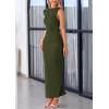 imagePRETTYGARDEN Womens 2026 Summer Formal Maxi Dresses Sleeveless One Shoulder Bodycon Ruched Mesh Wedding Guest Cocktail DressArmy Green