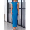 imagePRETTYGARDEN Womens 2026 Summer Formal Maxi Dresses Sleeveless One Shoulder Bodycon Ruched Mesh Wedding Guest Cocktail DressBlue