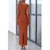imagePRETTYGARDEN Womens 2026 Summer Formal Maxi Dresses Sleeveless One Shoulder Bodycon Ruched Mesh Wedding Guest Cocktail DressCaramel