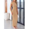 imagePRETTYGARDEN Womens 2026 Summer Formal Maxi Dresses Sleeveless One Shoulder Bodycon Ruched Mesh Wedding Guest Cocktail DressKhaki