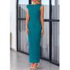 imagePRETTYGARDEN Womens 2026 Summer Formal Maxi Dresses Sleeveless One Shoulder Bodycon Ruched Mesh Wedding Guest Cocktail DressLake Blue