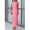 imagePRETTYGARDEN Womens 2026 Summer Formal Maxi Dresses Sleeveless One Shoulder Bodycon Ruched Mesh Wedding Guest Cocktail DressPink
