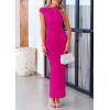 imagePRETTYGARDEN Womens 2026 Summer Formal Maxi Dresses Sleeveless One Shoulder Bodycon Ruched Mesh Wedding Guest Cocktail DressRose Red