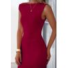 imagePRETTYGARDEN Womens 2026 Summer Formal Maxi Dresses Sleeveless One Shoulder Bodycon Ruched Mesh Wedding Guest Cocktail DressWine Red