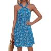 imagePRETTYGARDEN Womens 2026 Summer Halter Mini Dress Sleeveless Boho Floral Short Sundress Casual Flowy Beach DressesFloral Blue