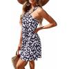 imagePRETTYGARDEN Womens 2026 Summer Halter Mini Dress Sleeveless Boho Floral Short Sundress Casual Flowy Beach DressesLeopard Black