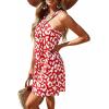 imagePRETTYGARDEN Womens 2026 Summer Halter Mini Dress Sleeveless Boho Floral Short Sundress Casual Flowy Beach DressesRed Leopard