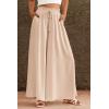 imagePRETTYGARDEN Womens 2026 Summer Wide Leg Palazzo Pants High Waisted Flowy Pockets Spring Casual Lounge Boho Beach TrousersBeige