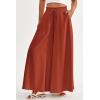 imagePRETTYGARDEN Womens 2026 Summer Wide Leg Palazzo Pants High Waisted Flowy Pockets Spring Casual Lounge Boho Beach TrousersBrick Red