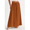 imagePRETTYGARDEN Womens 2026 Summer Wide Leg Palazzo Pants High Waisted Flowy Pockets Spring Casual Lounge Boho Beach TrousersBrown