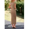imagePRETTYGARDEN Womens Bodycon Maxi Dress Casual Summer Cap Sleeve Ribbed Knit Fitted Party Club Long Slit Dresses