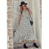 imagePRETTYGARDEN Womens Boho Floral Maxi Dress Summer Short Sleeve Wrap V Neck Long Flowy Beach Vacation Wedding Guest DressesBlack White Floral