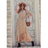 imagePRETTYGARDEN Womens Boho Floral Maxi Dress Summer Short Sleeve Wrap V Neck Long Flowy Beach Vacation Wedding Guest DressesBlue Pink Floral