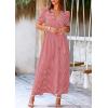 imagePRETTYGARDEN Womens Boho Floral Maxi Dress Summer Short Sleeve Wrap V Neck Long Flowy Beach Vacation Wedding Guest DressesDot Red White