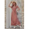 imagePRETTYGARDEN Womens Boho Floral Maxi Dress Summer Short Sleeve Wrap V Neck Long Flowy Beach Vacation Wedding Guest DressesRed White Floral