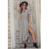 imagePRETTYGARDEN Womens Boho Floral Maxi Dress Summer Short Sleeve Wrap V Neck Long Flowy Beach Vacation Wedding Guest DressesWhite Leopard