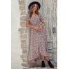 imagePRETTYGARDEN Womens Boho Floral Maxi Dress Summer Short Sleeve Wrap V Neck Long Flowy Beach Vacation Wedding Guest DressesWhite Red Floral