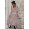 imagePRETTYGARDEN Womens Boho Floral Maxi Dress Summer Short Sleeve Wrap V Neck Long Flowy Beach Vacation Wedding Guest DressesWhite Red Floral