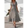 imagePRETTYGARDEN Womens Boho Floral Maxi Dress Summer Short Sleeve Wrap V Neck Long Flowy Beach Vacation Wedding Guest DressesWhite Wave