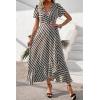 imagePRETTYGARDEN Womens Boho Floral Maxi Dress Summer Short Sleeve Wrap V Neck Long Flowy Beach Vacation Wedding Guest DressesWhite Wave