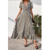 imagePRETTYGARDEN Womens Boho Floral Maxi Dress Summer Short Sleeve Wrap V Neck Long Flowy Beach Vacation Wedding Guest DressesWhite Wave